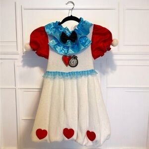 Classic Blue & Red Kids Bunny costume Dress with Heart Clock Patch size 6/7 Kids